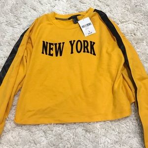 MUSTARD YELLOW/BLACK LONG SLEEVE NEW YORK SHIRT